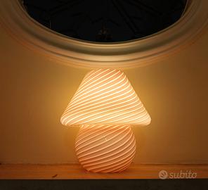 Coppia lampade VM Vetro Murano rosa a fungo