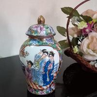 Vaso con coperchio cinese vintage 