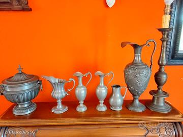 Set 7 pezzi  Peltro Italiano  Vintage Made in  ann