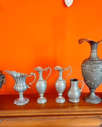 Set 7 pezzi  Peltro Italiano  Vintage Made in  ann
