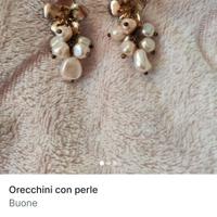 orecchini con perle e fiore