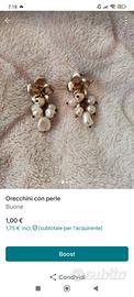 orecchini con perle e fiore