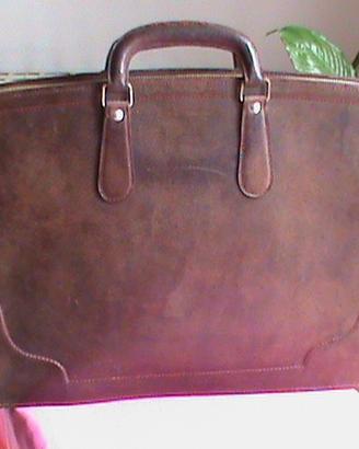 Borsa porta documenti vintage in cuoio
