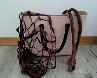 O bag color tortora/rosa cipria
