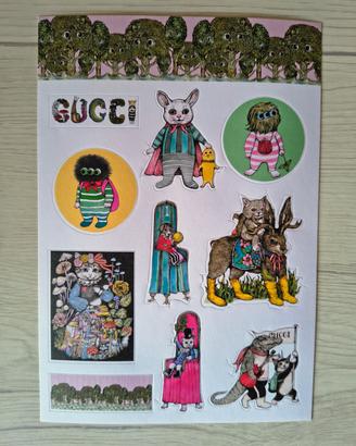 Raro Foglio di Adesivi Gucci x Yuko Higuchi