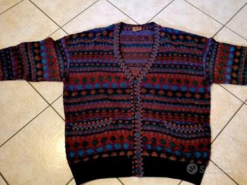 cardigan,maglione in pura lana,missoni TG XL