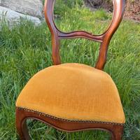 6 sedie d’epoca imbottite in legno