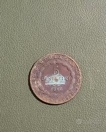 moneta 5 centesimi 1826 - regno di Sardegna