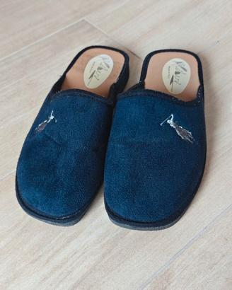 Pantofole Uomo/Unisex Blu Logo Polo Tg 41/42 Made