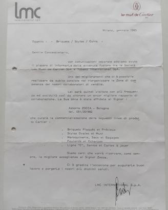 Archivio Storico Direzionale  Cartier  1984/85