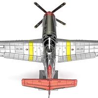 Puzzle Mustang P-51C Red Tail Mustang Fighter
