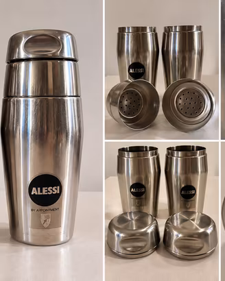  coppia shaker alessi acciaio inox made in Italy 