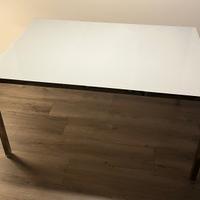 Tavolo da pranzo/scrivania (cromato/vetro) ikea