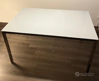 Tavolo da pranzo/scrivania (cromato/vetro) ikea