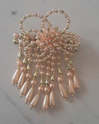 Fermaglio vintage per capelli perle