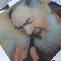 Quadro orologio con immagine Padre Pio illuminata