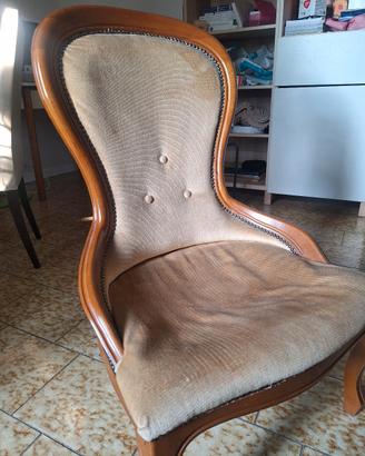 Poltrona in legno da tapezzare