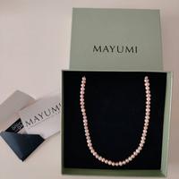 Collana girocollo di perle rosate NUOVA MAI USATA