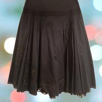 Gonna in puro cotone nero con ricami - Marella