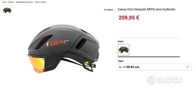Casco bici triathlon GIRO taglia L