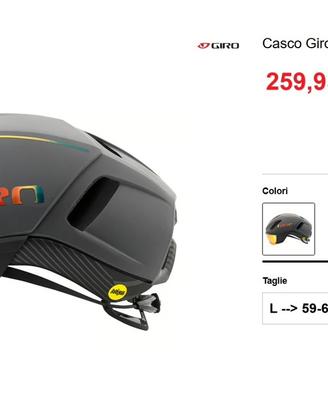 Casco bici triathlon GIRO taglia L