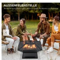 Braciere da giardino con griglia 45x45x34