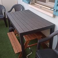 TAVOLO RESINA 6 PERSONE + SEDIE COME NUOVO