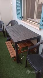 TAVOLO RESINA 6 PERSONE + SEDIE COME NUOVO