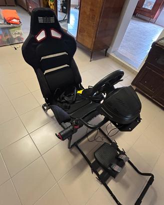 Postazione next level + volante thrustmaster t300