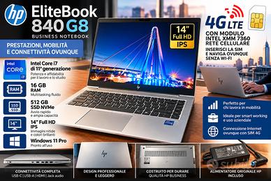 HP ELITEBOOK 840 G8 i7 – 16GB RAM – SSD 512GB – 4G