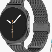 Cinturino galaxy watch 8 in acciaio nero regolabil