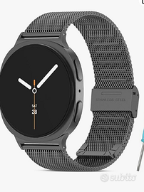 Cinturino galaxy watch 8 in acciaio nero regolabil