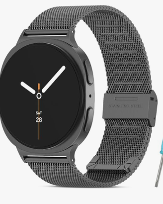 Cinturino galaxy watch 8 in acciaio nero regolabil