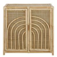 Mobiletto portaoggetti a 2 ante in rattan
