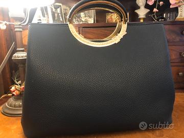 BORSA BLU IN ECOPELLE