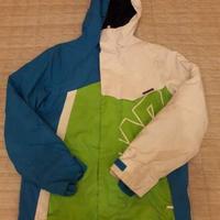 Giacca da sci ragazzo bianca verde azzurra taglia