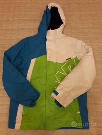 Giacca da sci ragazzo bianca verde azzurra taglia
