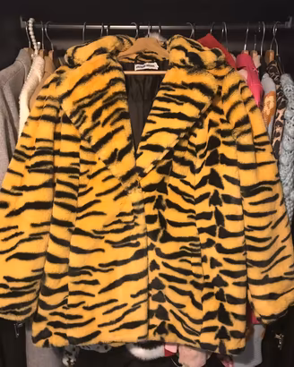 Cappotto pelliccia sintetica  tiger animalier Tg M