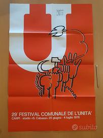 manifesto originale festival unità Carpi 1976 pci 