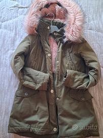 giubbotto bambina parka verde militare 10/11 anni 