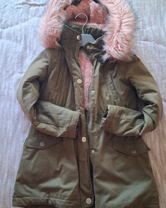 giubbotto bambina parka verde militare 10/11 anni 