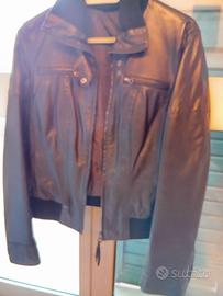 giubbino in pelle marrone 