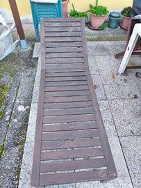 Lettino da giardino in legno