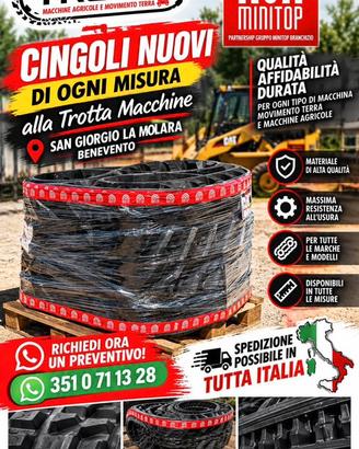 CINGOLI IN GOMMA PER MINIESCAVATORE ESCAVATORE