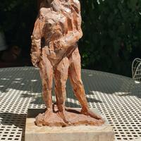 Grande scultura in ceramica smaltata vintage 