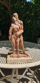 Grande scultura in ceramica smaltata vintage 