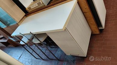 Tavolo alto cucina - isola con coppia sgabelli 