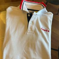 Vintage Polo Diadora Classica Logo Rosso Milano