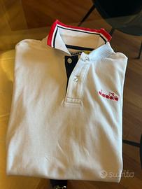 Vintage Polo Diadora Classica Logo Rosso Milano