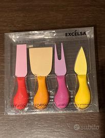 Set coltelli formaggio Excelsa 4 pezzi colorati